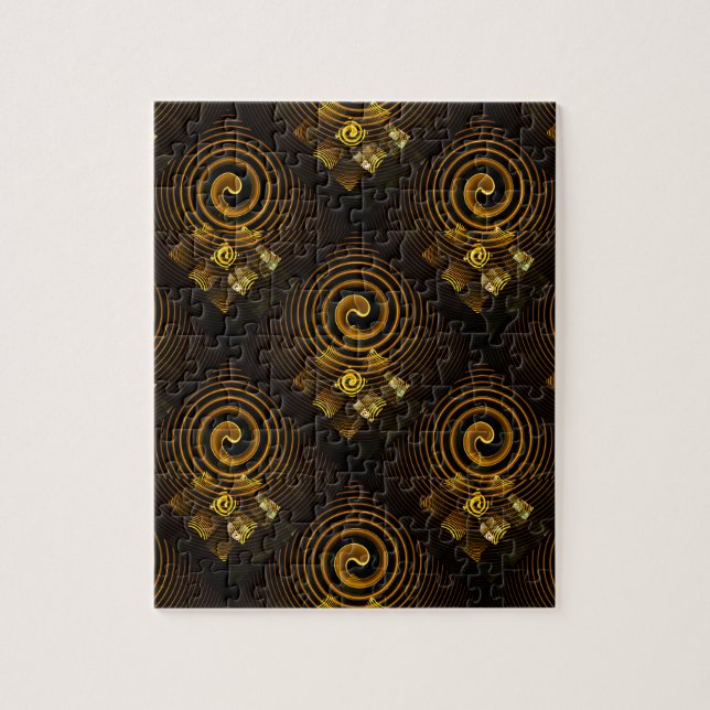 Gold Modern Boho Elegant Abstract Art Pattern #502 Jigsaw Puzzle (Vertical)