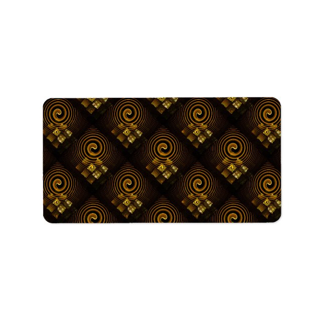 Gold Modern Boho Elegant Abstract Art Pattern #502 Label (Front)