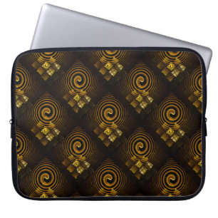 Gold Modern Boho Elegant Abstract Art Pattern #502 Laptop Sleeve