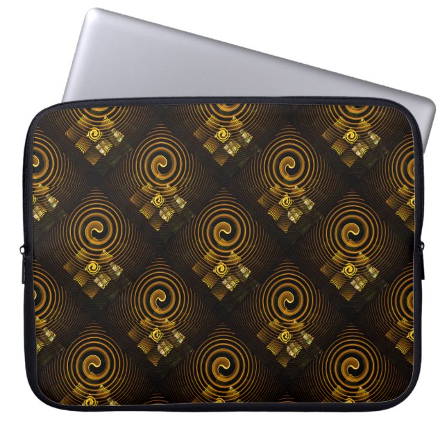 Gold Modern Boho Elegant Abstract Art Pattern #502 Laptop Sleeve (Front)
