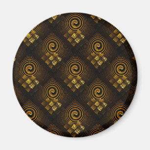 Gold Modern Boho Elegant Abstract Art Pattern #502 Magnet