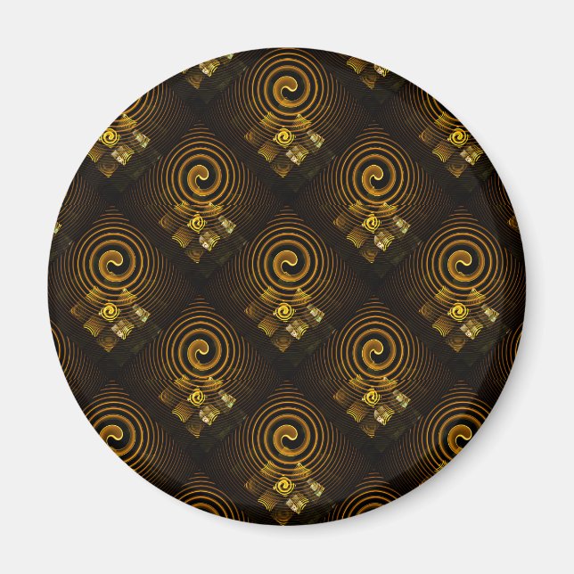 Gold Modern Boho Elegant Abstract Art Pattern #502 Magnet (Front)