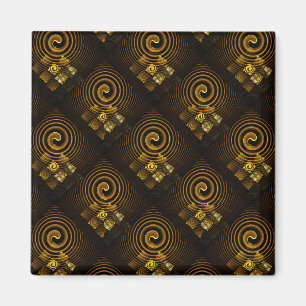 Gold Modern Boho Elegant Abstract Art Pattern #502 Magnet