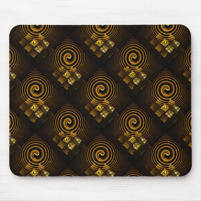 Gold Modern Boho Elegant Abstract Art Pattern #502 Mouse Pad (Front)