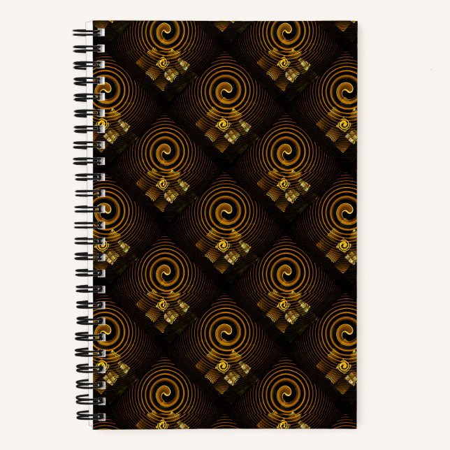 Gold Modern Boho Elegant Abstract Art Pattern #502 Notebook (Front)