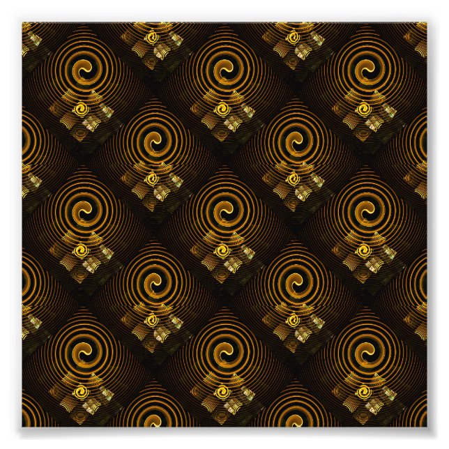 Gold Modern Boho Elegant Abstract Art Pattern #502 Photo Print (Front)
