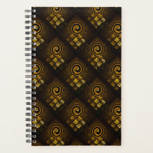 Gold Modern Boho Elegant Abstract Art Pattern #502 Planner