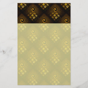 Gold Modern Boho Elegant Abstract Art Pattern #502 Stationery