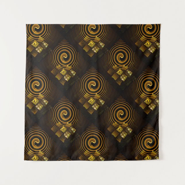 Gold Modern Boho Elegant Abstract Art Pattern #502 Tapestry (Front)