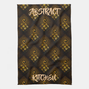 Gold Modern Boho Elegant Abstract Art Pattern #502 Tea Towel