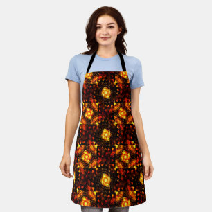 Gold Modern Boho Elegant Abstract Art Pattern #506 Apron