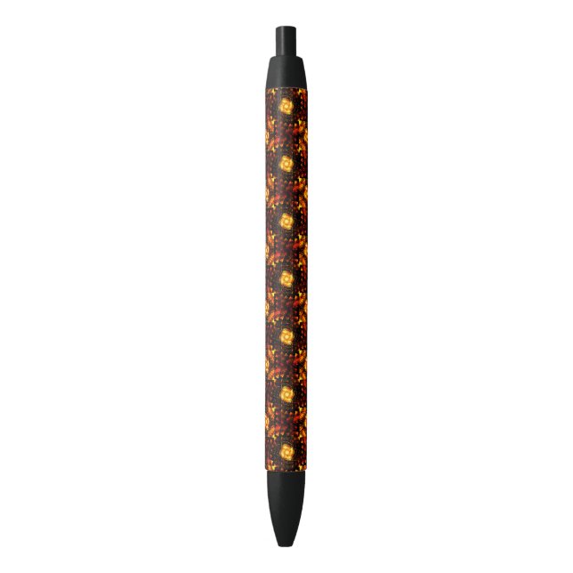 Gold Modern Boho Elegant Abstract Art Pattern #506 Black Ink Pen (Front Vertical)