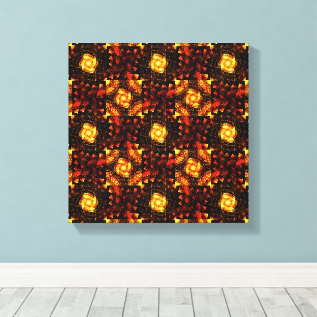 Gold Modern Boho Elegant Abstract Art Pattern #506 Canvas Print (Insitu(Wood Floor))