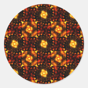 Gold Modern Boho Elegant Abstract Art Pattern #506 Classic Round Sticker