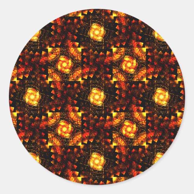 Gold Modern Boho Elegant Abstract Art Pattern #506 Classic Round Sticker (Front)