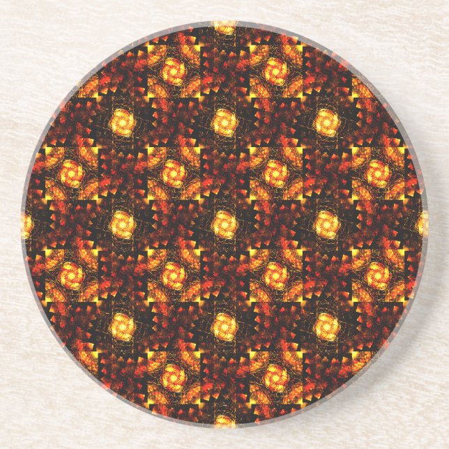Gold Modern Boho Elegant Abstract Art Pattern #506 Coaster (Front)
