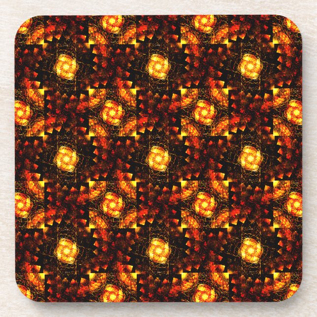 Gold Modern Boho Elegant Abstract Art Pattern #506 Coaster (Front)