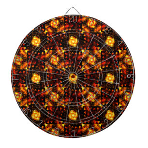 Gold Modern Boho Elegant Abstract Art Pattern #506 Dartboard