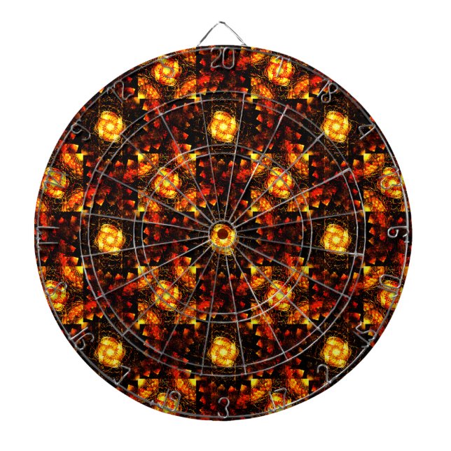 Gold Modern Boho Elegant Abstract Art Pattern #506 Dartboard (Front)