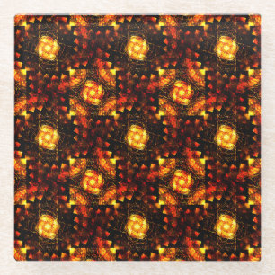 Gold Modern Boho Elegant Abstract Art Pattern #506 Glass Coaster