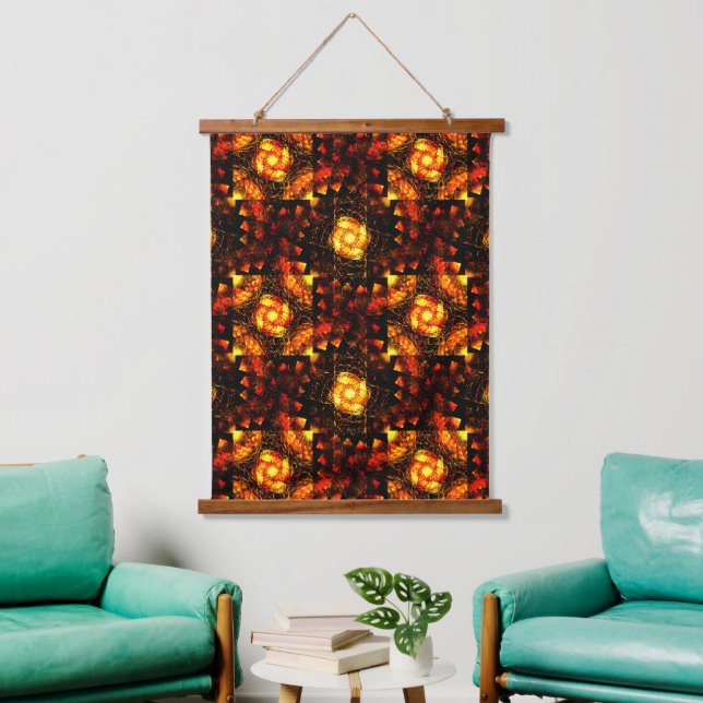 Gold Modern Boho Elegant Abstract Art Pattern #506 Hanging Tapestry (Living Room)