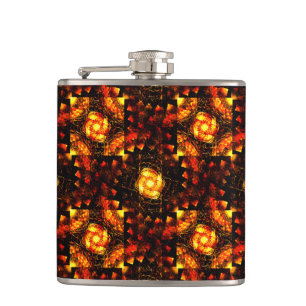 Gold Modern Boho Elegant Abstract Art Pattern #506 Hip Flask