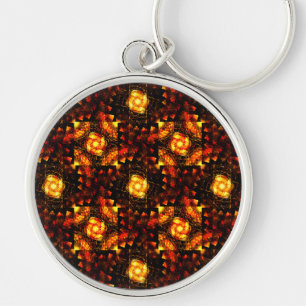Gold Modern Boho Elegant Abstract Art Pattern #506 Key Ring