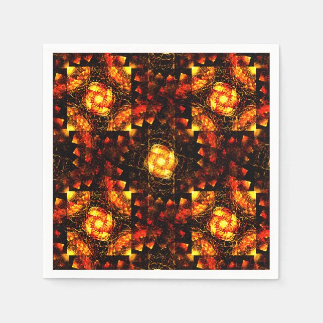 Gold Modern Boho Elegant Abstract Art Pattern #506 Napkin (Front)