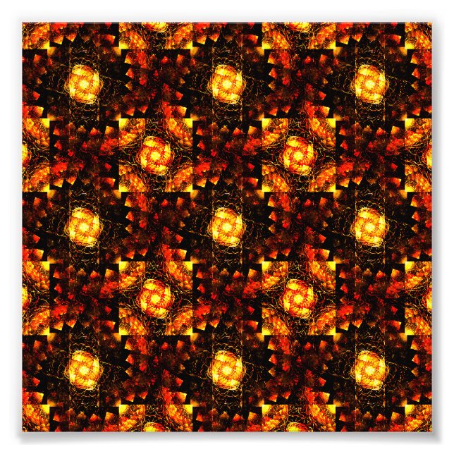 Gold Modern Boho Elegant Abstract Art Pattern #506 Photo Print (Front)