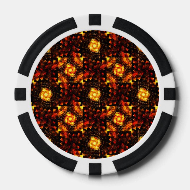 Gold Modern Boho Elegant Abstract Art Pattern #506 Poker Chips (Front)