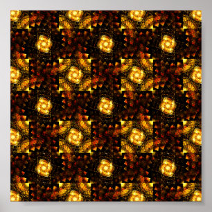 Gold Modern Boho Elegant Abstract Art Pattern #506 Poster