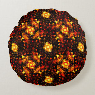 Gold Modern Boho Elegant Abstract Art Pattern #506 Round Cushion