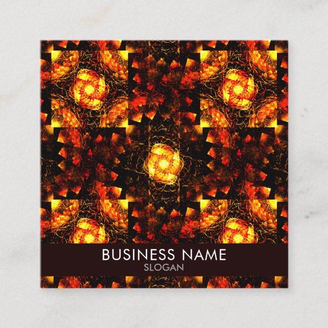 Gold Modern Boho Elegant Abstract Art Pattern #506 Square Business Card (Front)