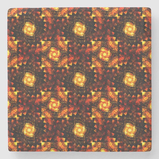 Gold Modern Boho Elegant Abstract Art Pattern #506 Stone Coaster (Front)
