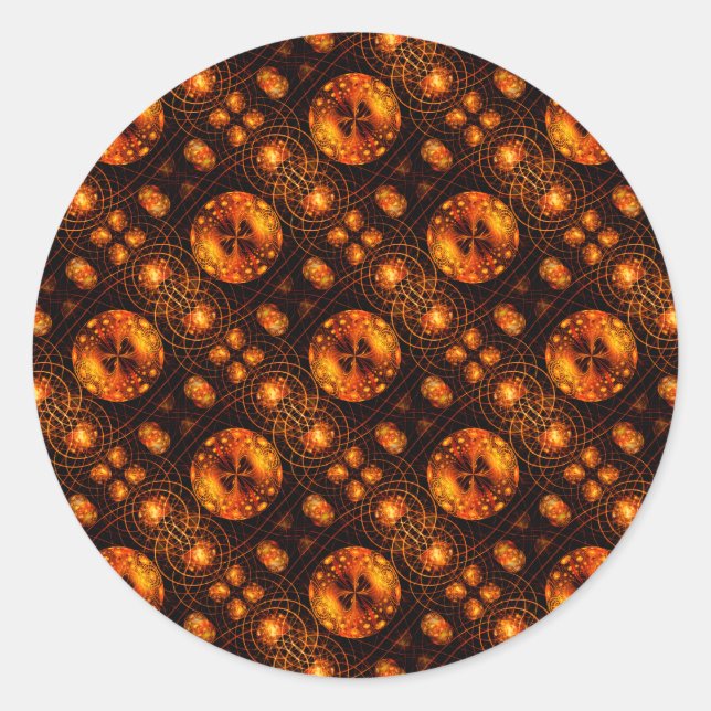 Gold Modern Boho Elegant Abstract Art Pattern #507 Classic Round Sticker (Front)