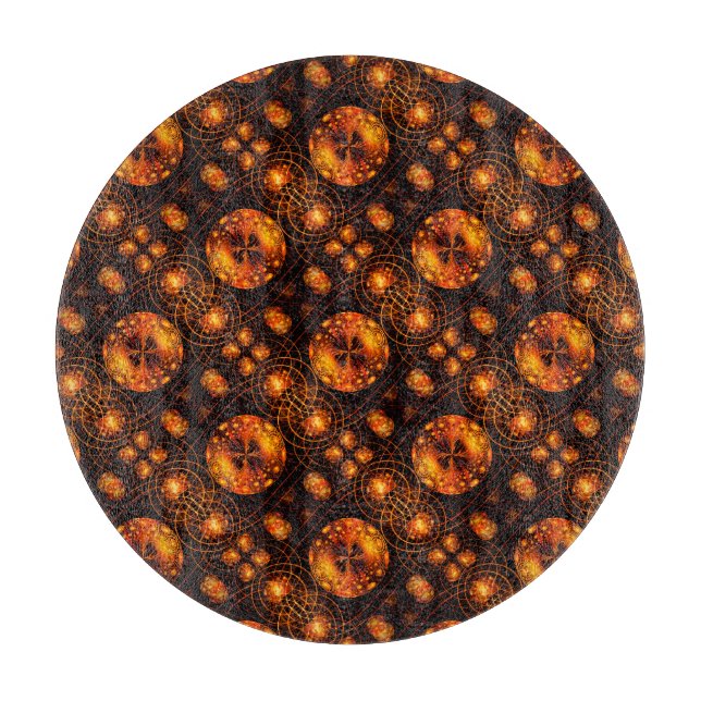 Gold Modern Boho Elegant Abstract Art Pattern #507 Cutting Board (Front)