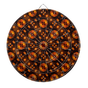 Gold Modern Boho Elegant Abstract Art Pattern #507 Dartboard