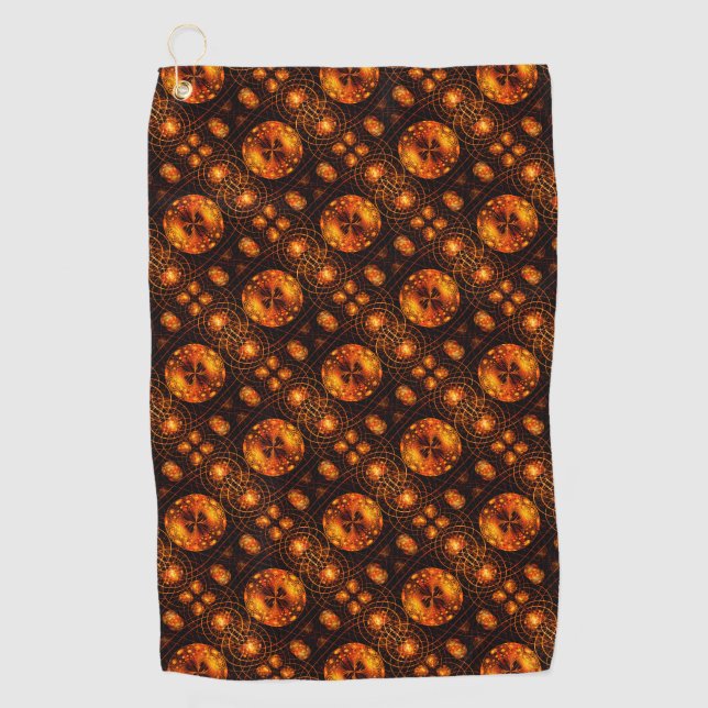 Gold Modern Boho Elegant Abstract Art Pattern #507 Golf Towel (Front)