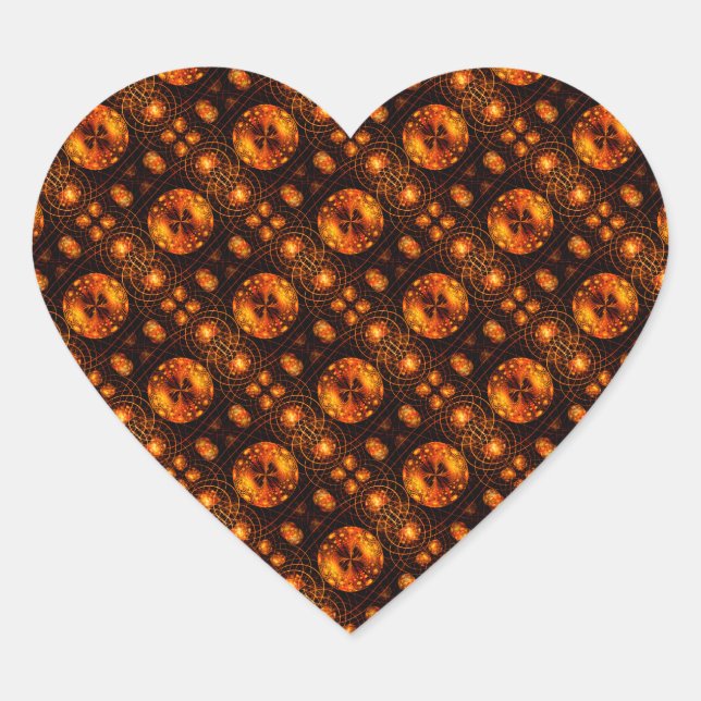 Gold Modern Boho Elegant Abstract Art Pattern #507 Heart Sticker (Front)