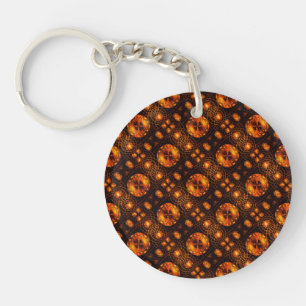 Gold Modern Boho Elegant Abstract Art Pattern #507 Key Ring