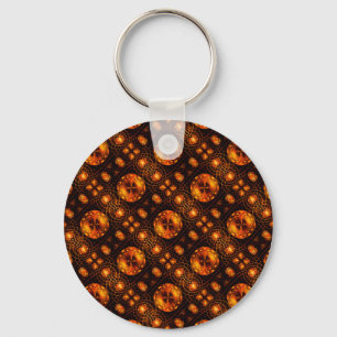 Gold Modern Boho Elegant Abstract Art Pattern #507 Key Ring