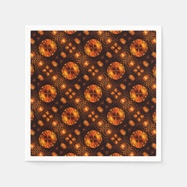 Gold Modern Boho Elegant Abstract Art Pattern #507 Napkin (Front)