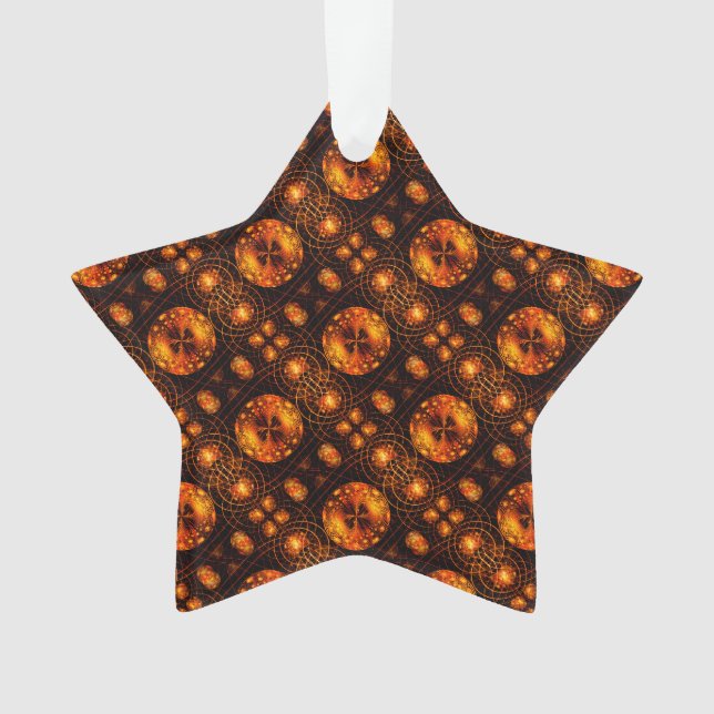 Gold Modern Boho Elegant Abstract Art Pattern #507 Ornament (Front)