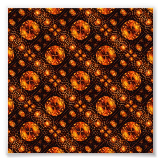 Gold Modern Boho Elegant Abstract Art Pattern #507 Photo Print (Front)