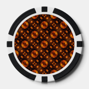 Gold Modern Boho Elegant Abstract Art Pattern #507 Poker Chips