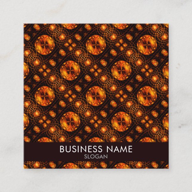 Gold Modern Boho Elegant Abstract Art Pattern #507 Square Business Card (Front)