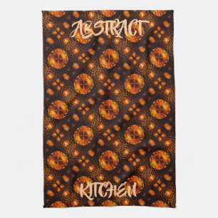 Gold Modern Boho Elegant Abstract Art Pattern #507 Tea Towel