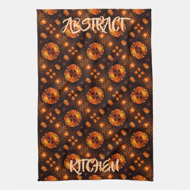 Gold Modern Boho Elegant Abstract Art Pattern #507 Tea Towel (Vertical)