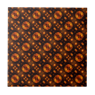 Gold Modern Boho Elegant Abstract Art Pattern #507 Tile