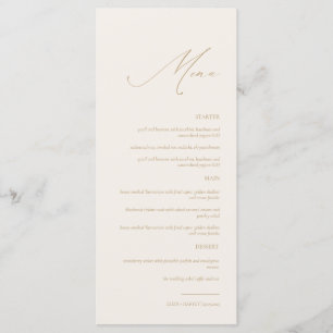 Gold Modern Boho Wedding Menu